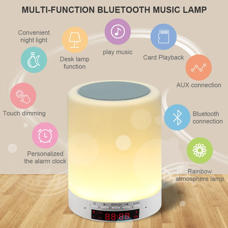 Aryago Новый Многофункциональный Портативный Mini Bluetooth Динамик музыка Освещение