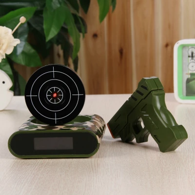 Alarm Clock Office Gadgets 1set Gun / Shoot Oɼlock Lock N Load Target Table Clocks | Дом и сад