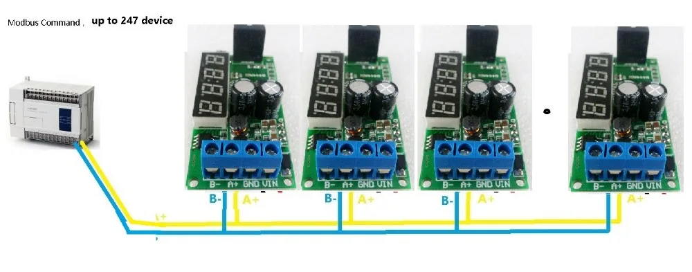 DC 5 в 12 В 24 в цифровой дисплей Modbus RTU RS485 датчик температуры и влажности Модуль AM2320 заменить DHT11 DHT22 DS18B20 PT100