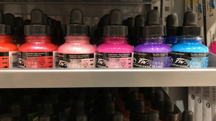Импорт DALER ROWNEY перламутровый цвет FW художников Акриловые чернила пигментная жидкая краска