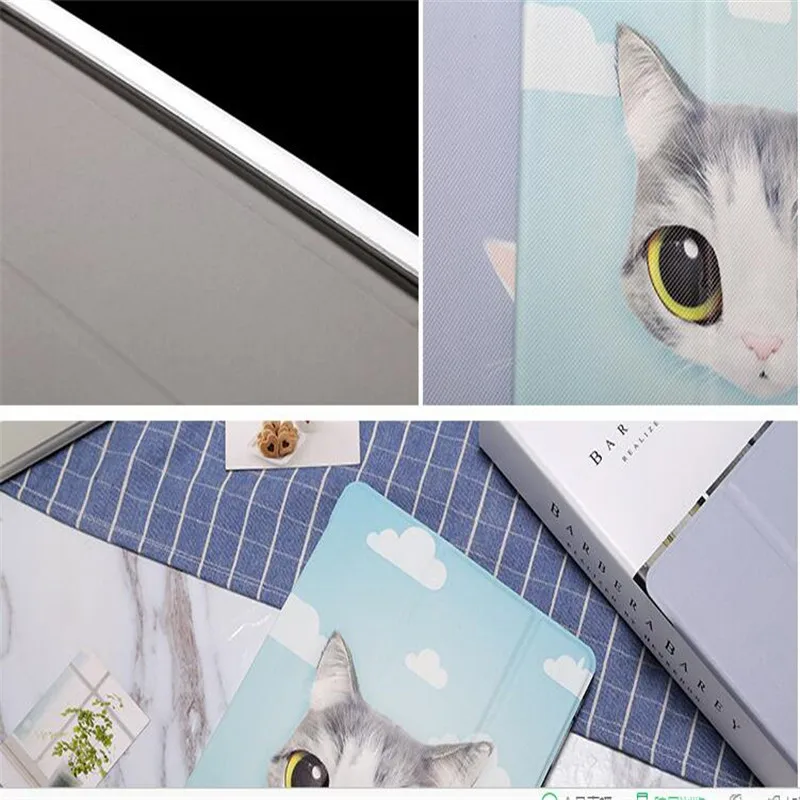 Кожаный умный чехол для ipad air1 air 2 милый планшета с кошачьими глазами по низкой