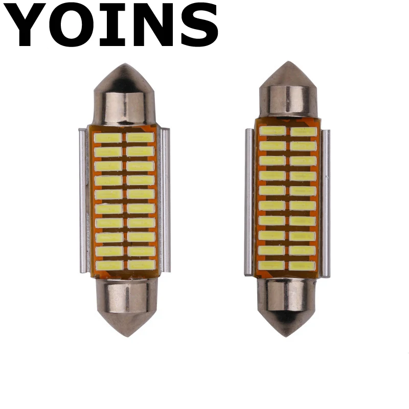 2 шт./39 мм/41 мм C5W 20 SMD 4014 Светодиодный лампочки CANBUS ERROR FREE автомобильный фестонный