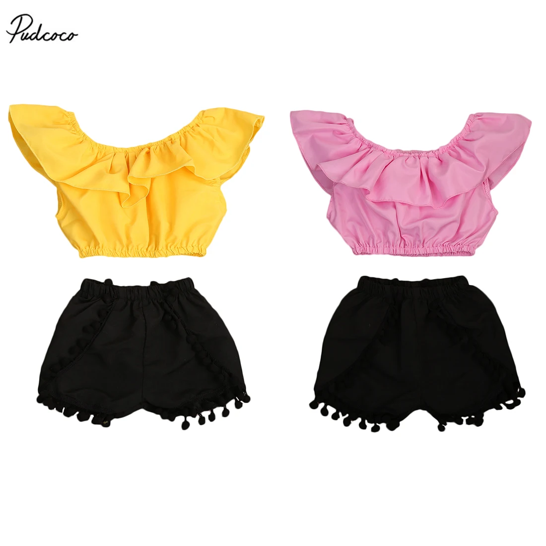 Комплект из 2 предметов для маленьких девочек Новинка 2017 года летние топы без