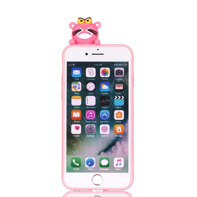 For Coque iPhone 7 Case 3D Cartoon Toy Owl Panda Unicorn Cat Soft Silicon Back Cover |