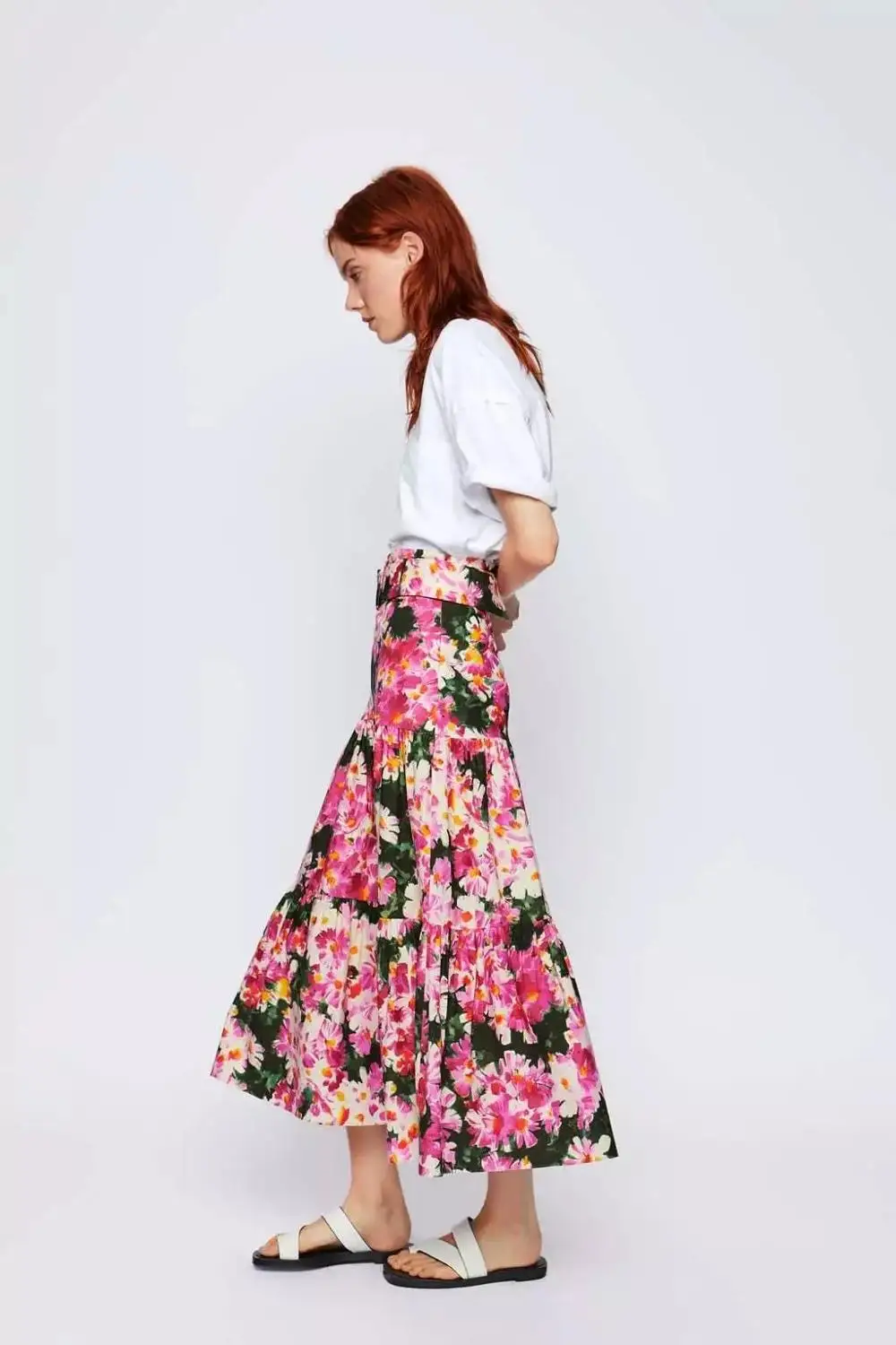 Northflow 2019 юбки женские mujer moda с цветочным принтом трапециевидной формы до середины