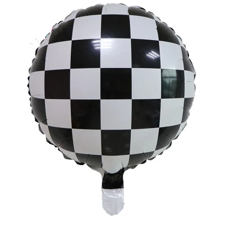 50 шт./лот 18 дюймов черно-белые полосатые шахматные круглые модные украшения для