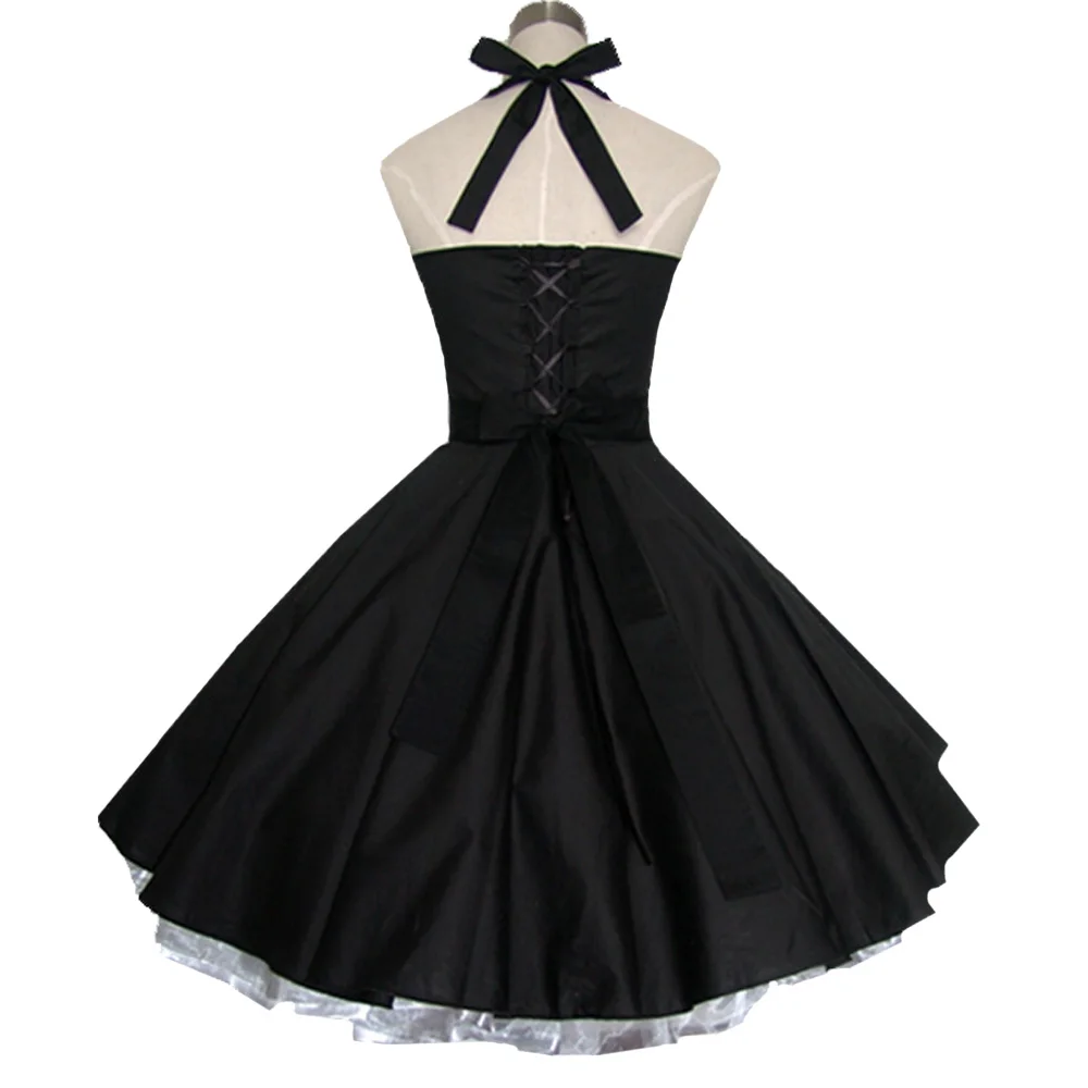 Женское винтажное платье в стиле рокабилли красное из 100% хлопка с пышной юбкой 50