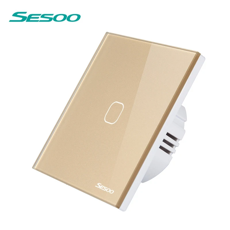 SESOO Remote Control Switch 1 Gang Way Touch Wall Light tempered glass panel (Remote Purchased Separately) | Обустройство дома