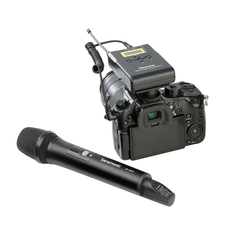Беспроводная портативная микрофонная камера, Saramonic Uwmic15A UHF микрофон для интервью система для записи видео Nikon Canon DSLR