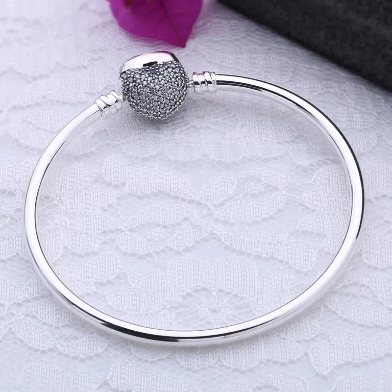 Оригинал 100% стерлингового серебра 925 Браслеты и браслеты подходят шармы бусины