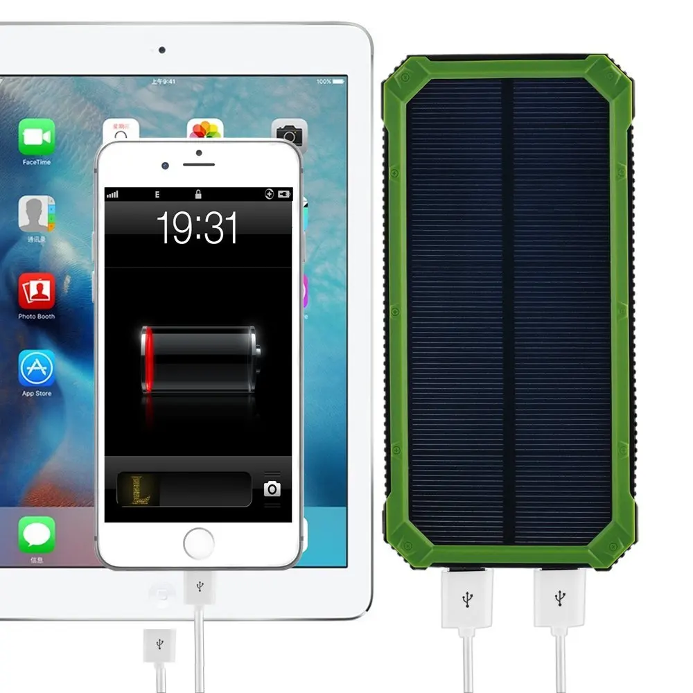 PowerGreen солнечное зарядное устройство 15000 мА портативное Внешний батарейный блок