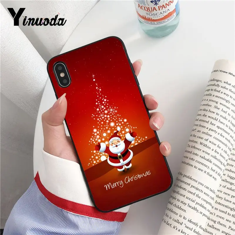 Yinuoda с новым годом Счастливого Рождества снеговик Санта черный мягкий чехол для