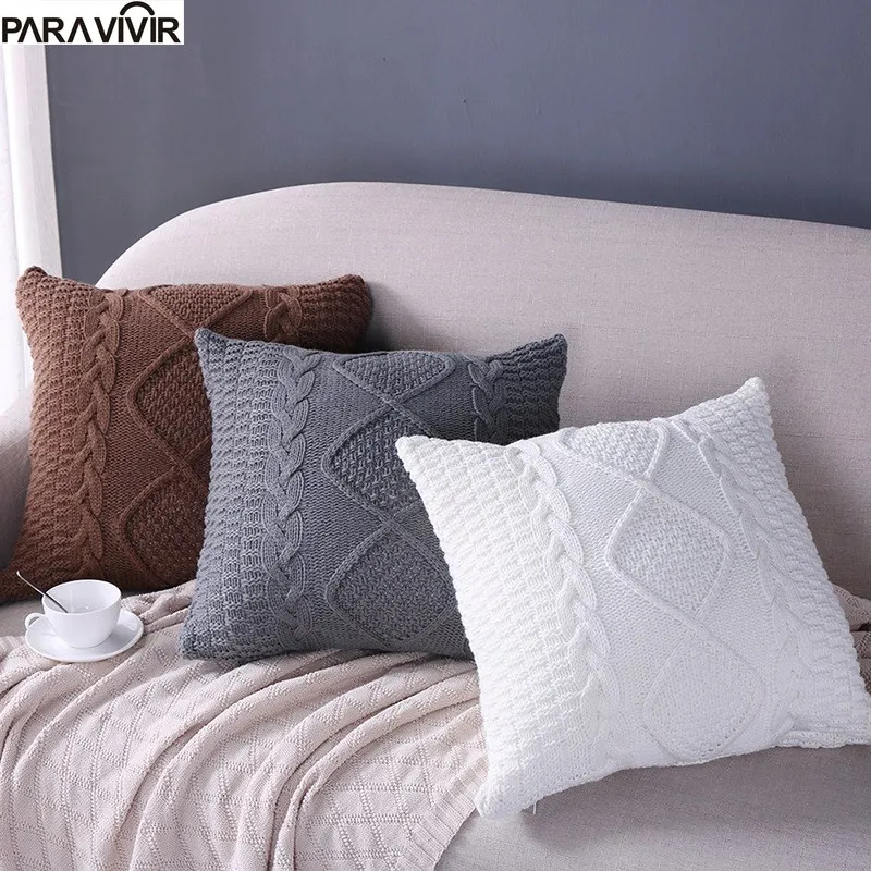 Чехлы для подушек одноцветное теплая шерсть трикотажные Декоративные подушки
