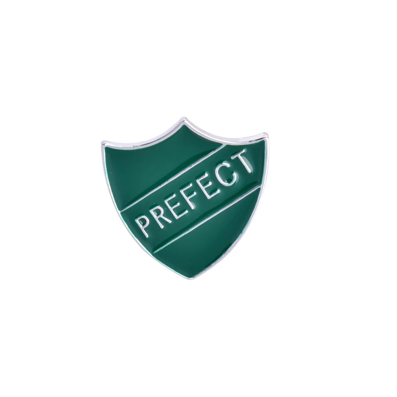 green 4pc/set Enamel Fashion Creative Brooches Lapel pin Cute Cat PREFECT Shield Denim Hat women badge Kids family Gifts collection - Окраска металла: green