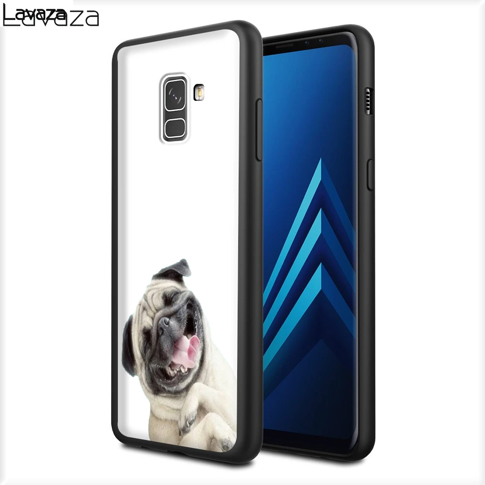 Лаваза 18FF Новый чехол из силикона с дизайном пса мопса и кошки для Samsung A3 A5 A6 Plus A7 A8 A9 A10 A30 A40 A50 A70 J6 2018 A10S A30S A50S