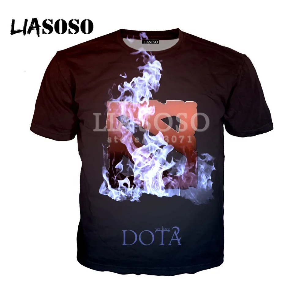 LIASOSO летняя Новинка для мужчин и женщин 3D принт видеоигра Dota 2 футболка модная
