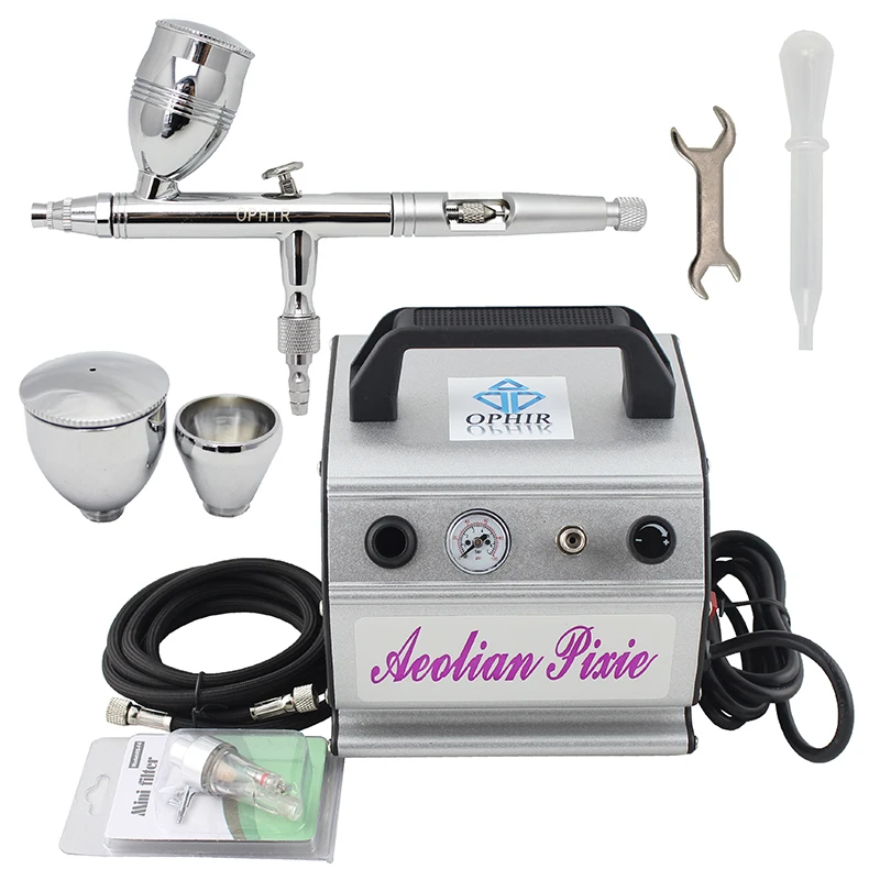 Аэрограф Двойного Действия OPHIR Гравитационный краскопульт в комплекте 110 В 220