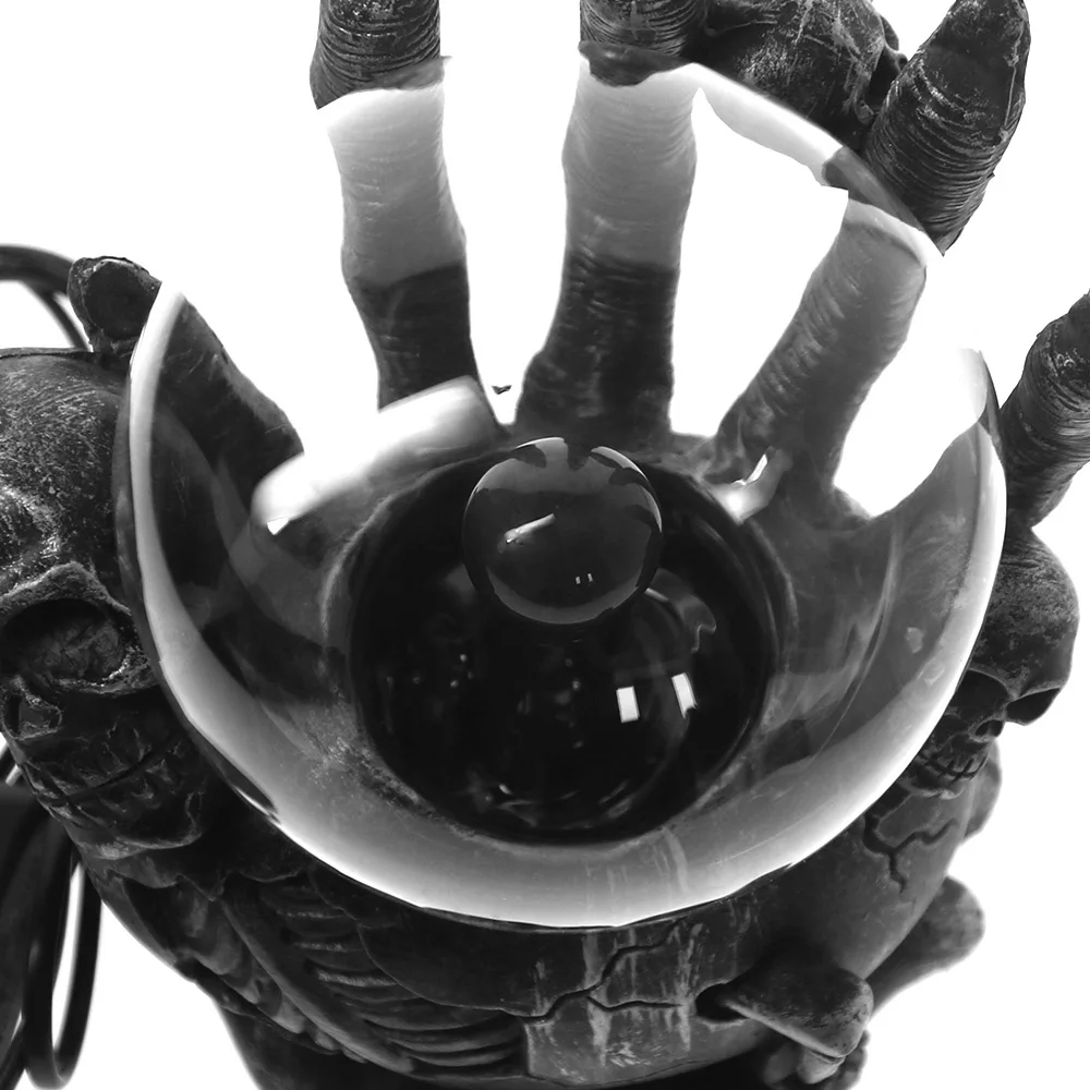 Gothic Black Claw Holding Skull Plasma Ball Figruine Statue Interactive Touch Responsive Desktop Decor Tesla Coil Lightning | Дом и сад