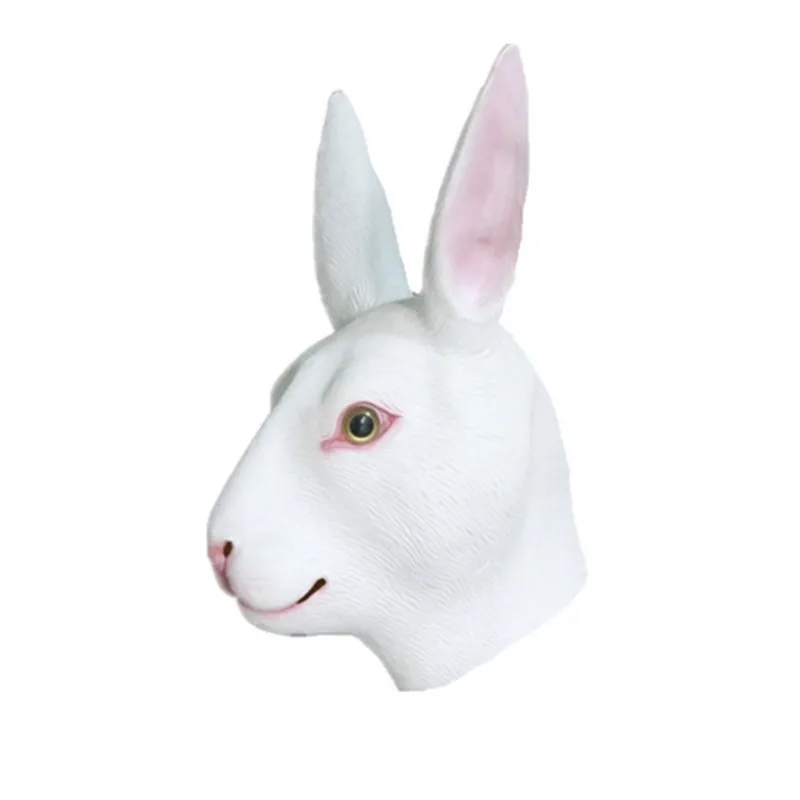

2018 Realistic Animal Latex Full Head White /Brown/Gray Rabbit Mask for Halloween Cosplay