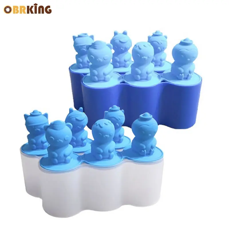 OBRKING силиконовые 3D Мультяшные формы для Фруктового мороженого многоразовые
