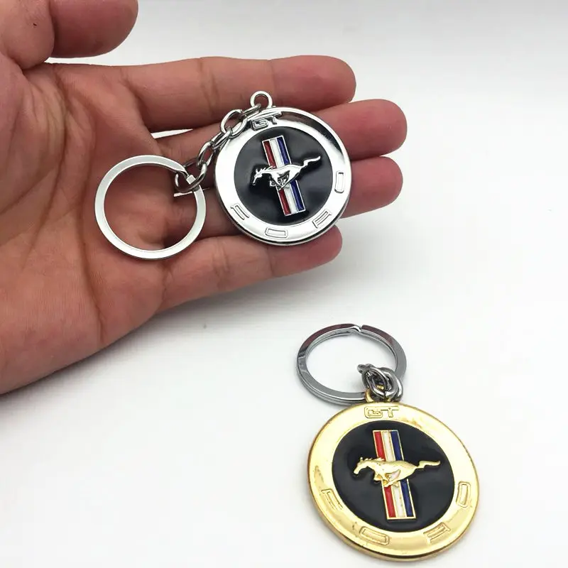 

FDIK 100mmx40mm new 3D Metal Emblem Badge KeyChain keyring Key Chain Fob ring for Mustang GT 500 Cobra Shelby car styling