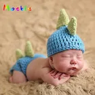 Милые динозавра для маленьких мальчиков вязание крючком реквизит для фотосессии костюм животного; Вязаные изделия для младенцев на выписку для самых маленьких Подставки для фотографий