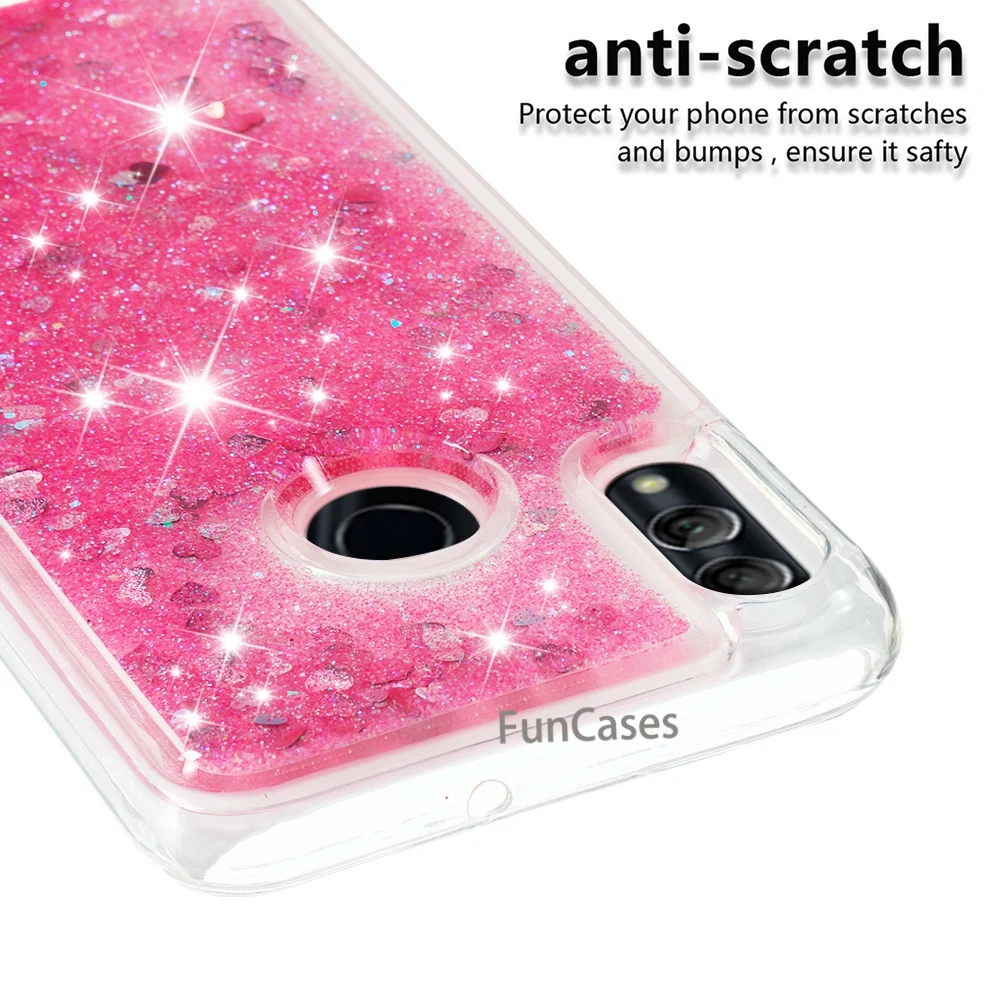 Динамический песок Жидкий блеск Чехлы для huawei P Smart 2019 Coque ТПУ Slicone honor 10 lite Crystal Clear
