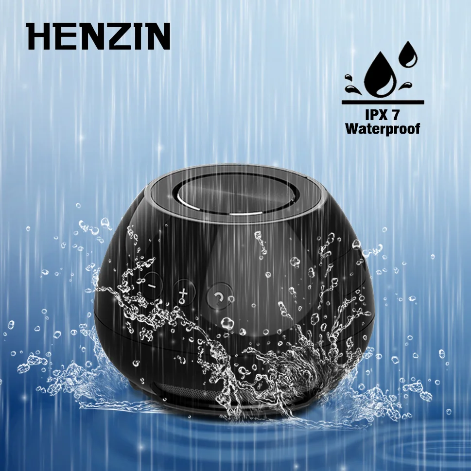 

Портативная Bluetooth-Колонка HENZIN, 10 Вт, TWS, настоящая Беспроводная стереоколонка с сабвуфером, водонепроницаемая IPX7 колонка с поддержкой громкой связи для iPhone