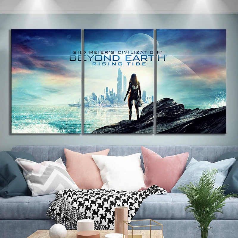

HD научная фантастика искусство картина цивилизация за пределами земли видео игры искусство на холсте для гостиной Декор