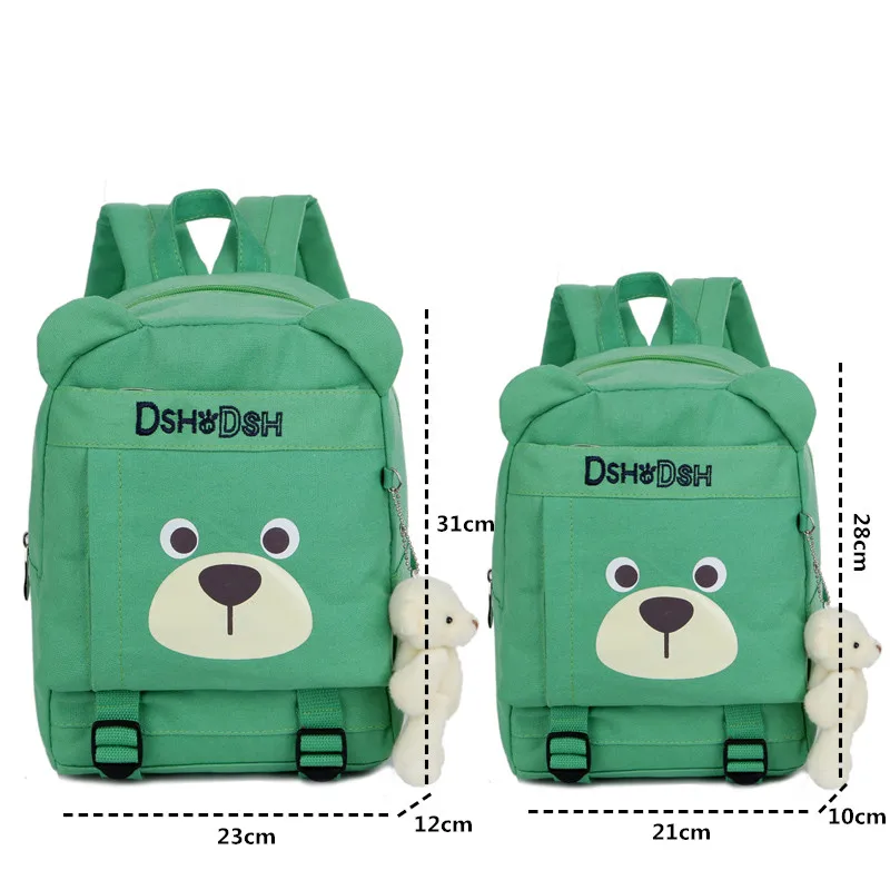 Дропшиппинг школьная сумка высокое качество холст дети рюкзак Cute Bear малышей Дети