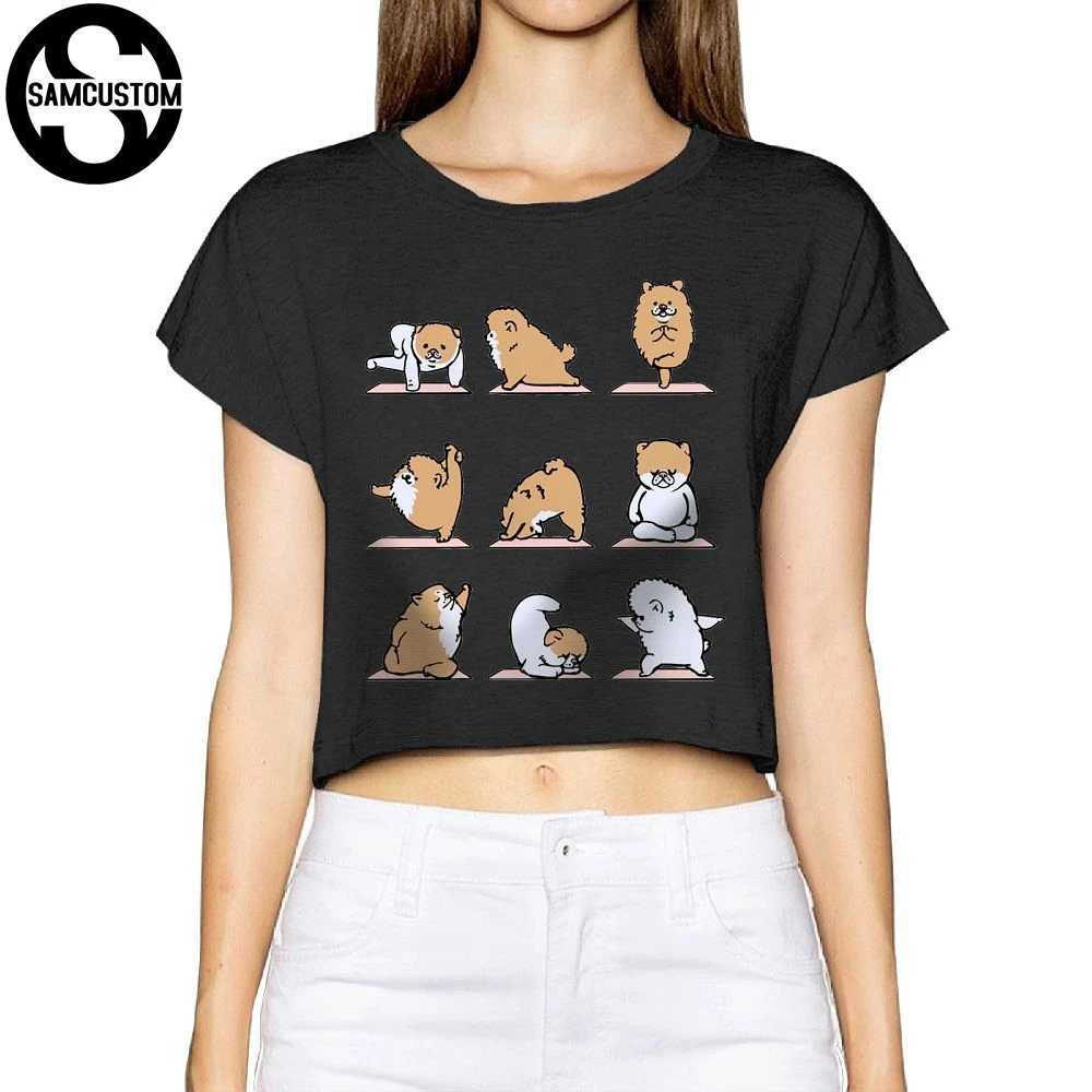 SAMCUSTOM Camisetas настоящий короткий новый милый pomeranian 3D печать модная уличная футболка