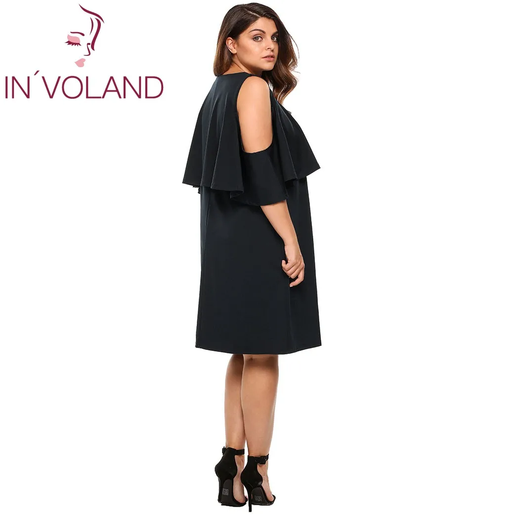 IN'VOLAND женское летнее платье повседневное с открытыми плечами оборками