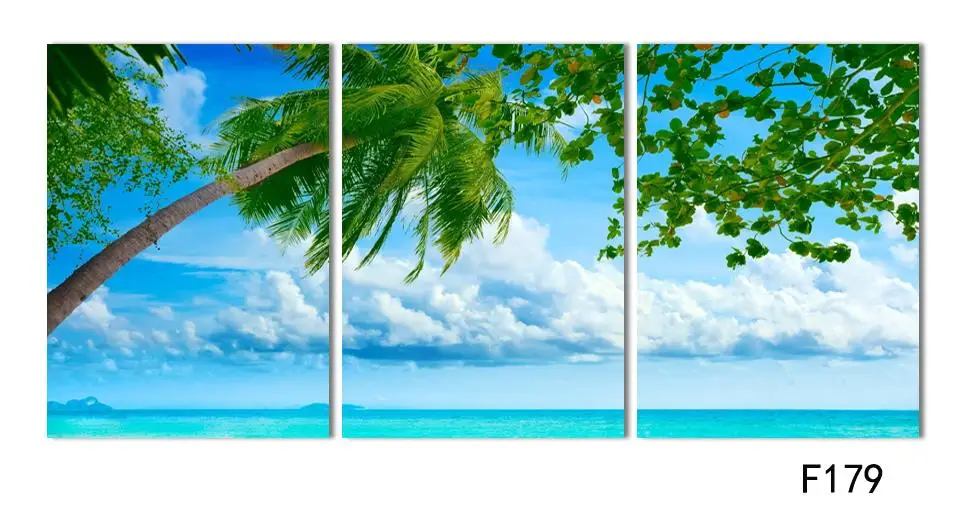 

Modern Tropical Coconut Tree Landscape Painting Canvas Art HD Seaview Decorative Picture Print Painting