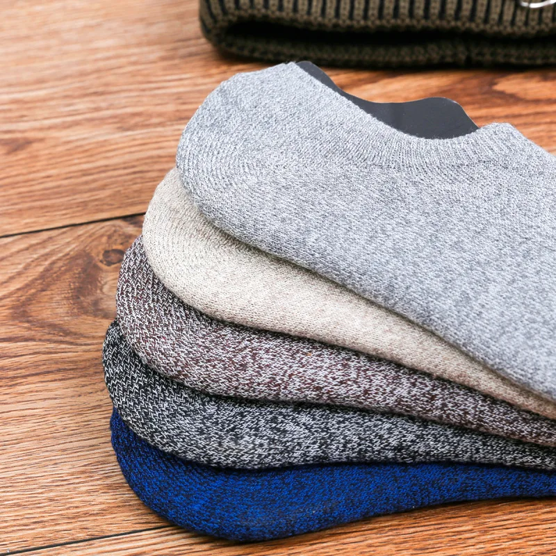 Мужские хлопковые махровые носки однотонные нескользящие из силикона винтажные