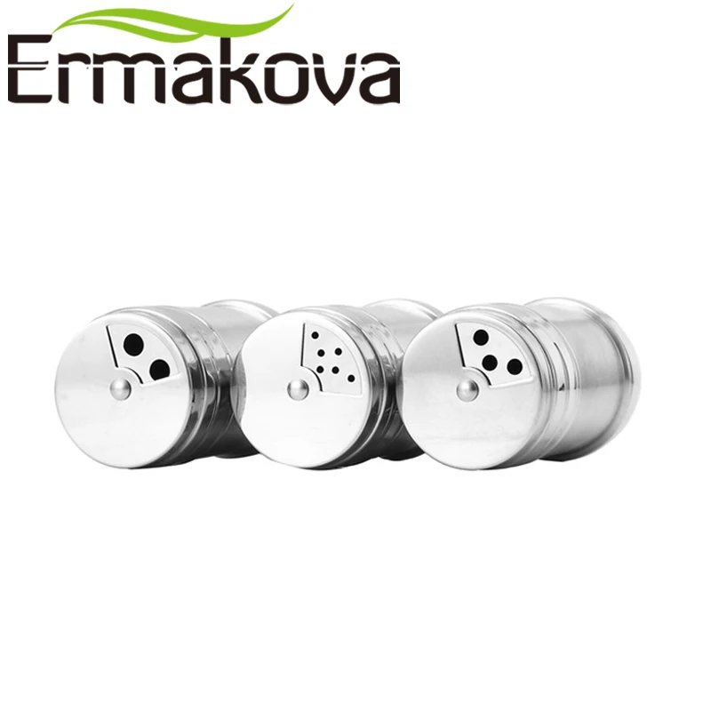 ERMAKOVA 3 шт./компл. шейкеры из нержавеющей стали для соли и перца емкость специй