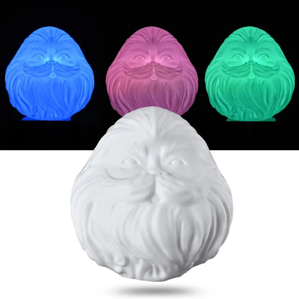 Silkworm 3D печать 3/16 видов цветов Отец Рождество Санта Клаус ночник прикроватная