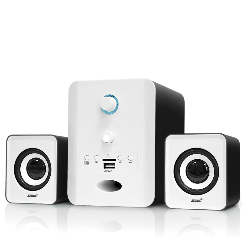 Белый SADA D-223 Мини Портативный Bluetooth TF FM USB комбинированный динамик Ноутбук Мобильный Колонки USB 2,1 Бас Сабвуфер - Цвет: Белый