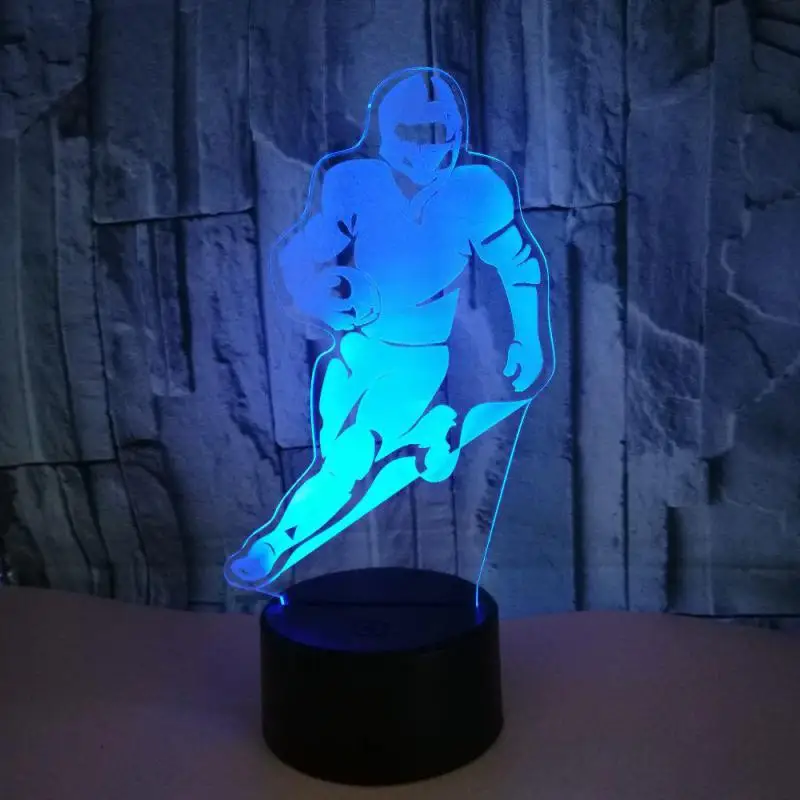 Цветная Настольная 3d лампа для регби от источника ночник с сенсорным управлением