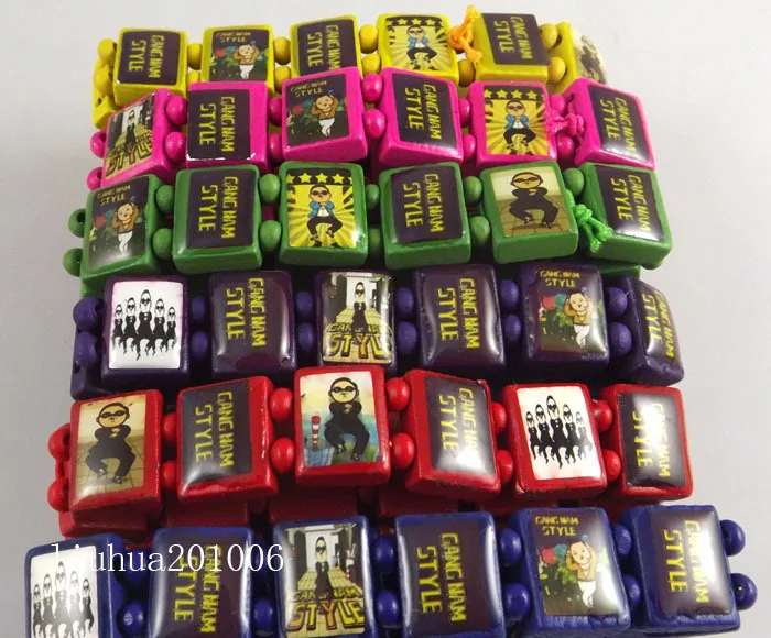 Оптовая продажа 48 шт. модные разноцветные Стрейчевые браслеты в гандском