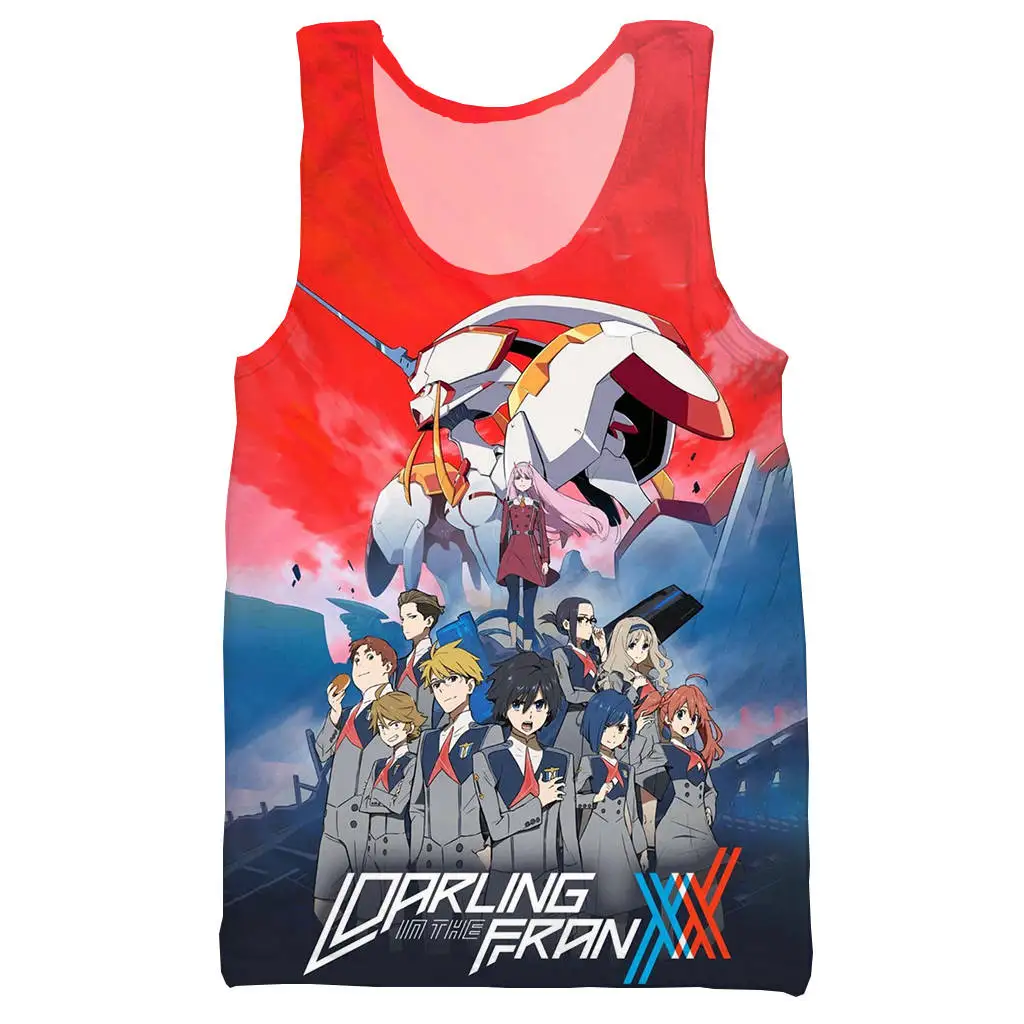 Мужская и женская майка с 3D принтом DARLING In The FRANXX повседневный топ бретелькой