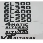 Плоский матовый черный значок с буквами в багажнике Эмблемы для Mercedes Benz GL300 GL350 GL400 GL500 GL550 V8 BITURBO 4matic