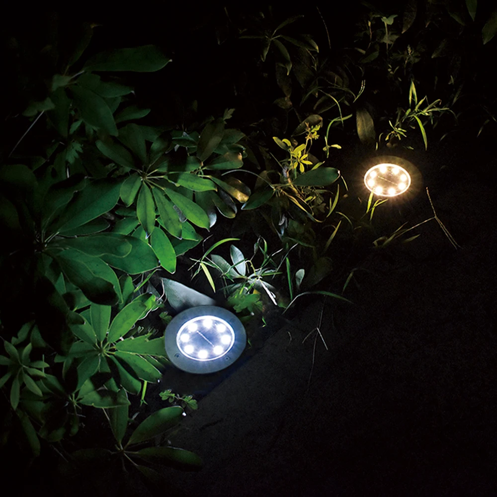 8LED Солнечный похороненный светильник 1 шт. водонепроницаемый подземный светильник садовый напольный светильник s для двора подъездной дорожки террасы лестницы газон светильник ing