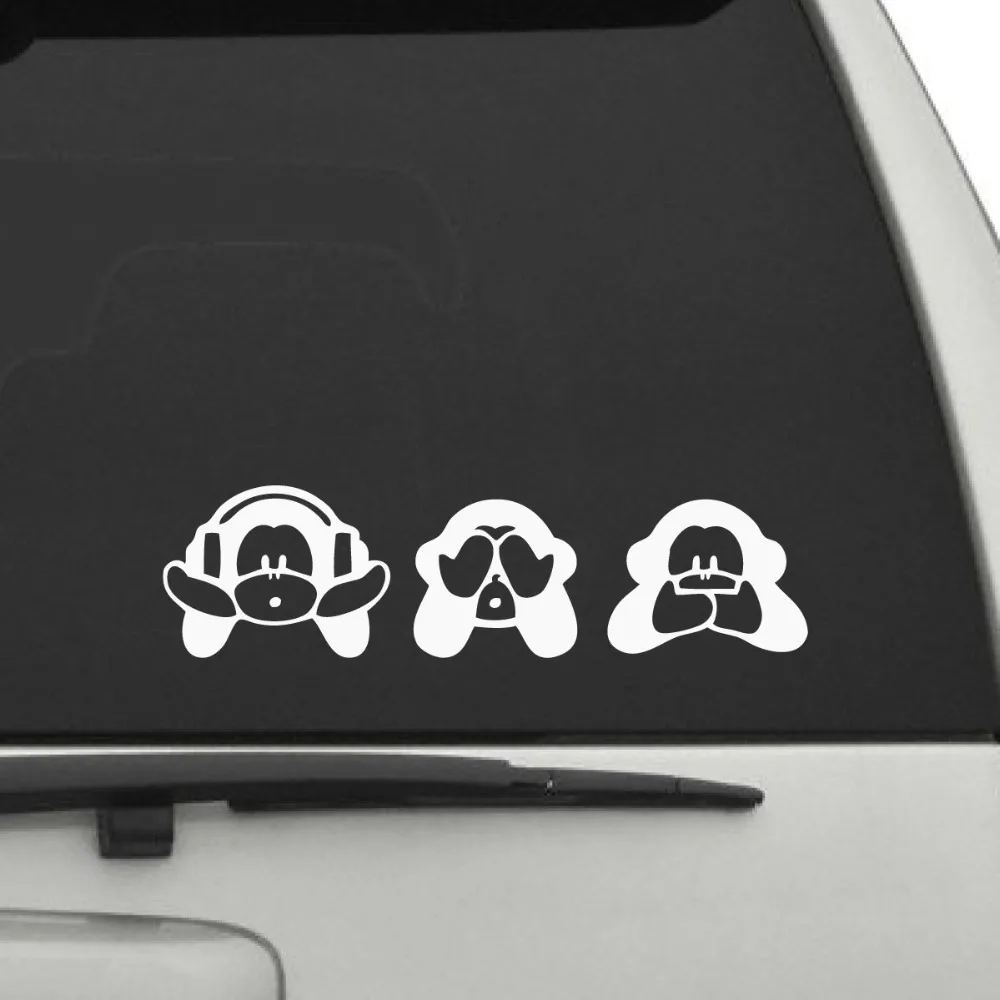 NO EVIL MONKEYS Car Body Stickers Window Door Decal Top Quality Waterproof ZP139 |