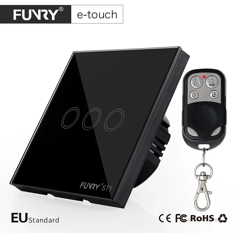 FUNRY ЕС Стандартный сенсорный переключатель 3 банды 1 способ Дистанционное