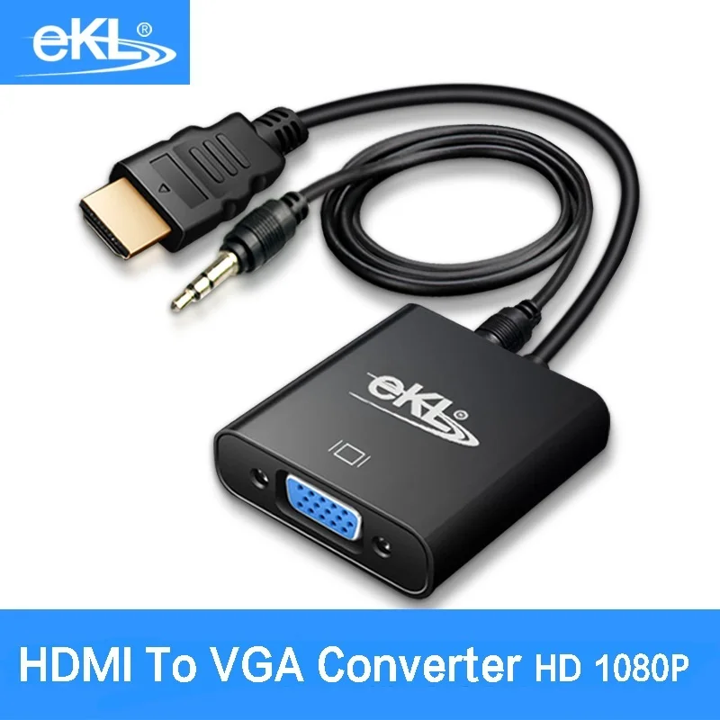 EKL 1080 P HDMI TO VGA Adapter конвертер для кабеля с аудио кабель HD ТВ Xbox PS3 PS4 ноутбука коробка