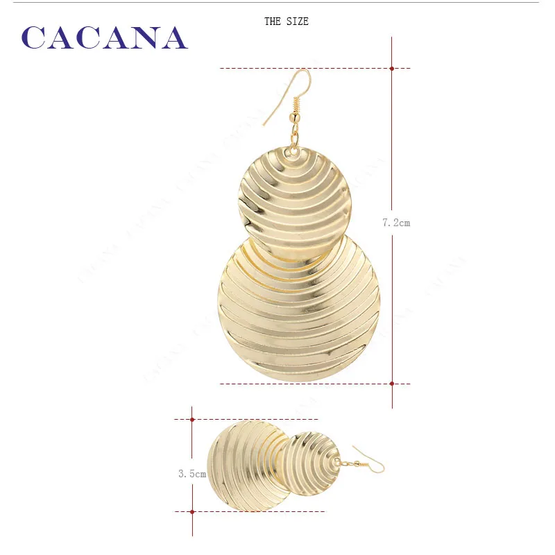 Длинные серьги CACANA для женщин круглые модные в форме лестницы бижутерия Лидер