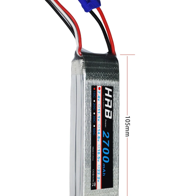 HRB RC Lipo Батарея 7,4 V 2700 мА/ч, 10C 2S EC2 для вертолета H501S H501C 4-осевая машина аэроплан Квадрокоптер
