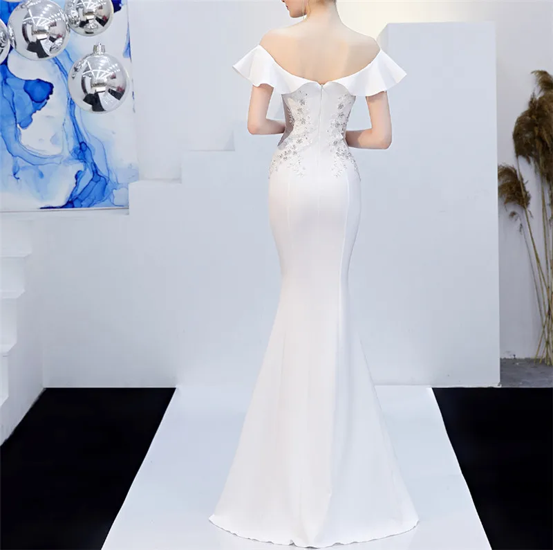 Элегантное Длинное Черное вечернее платье с блестками vestido de festa robe longue платья для