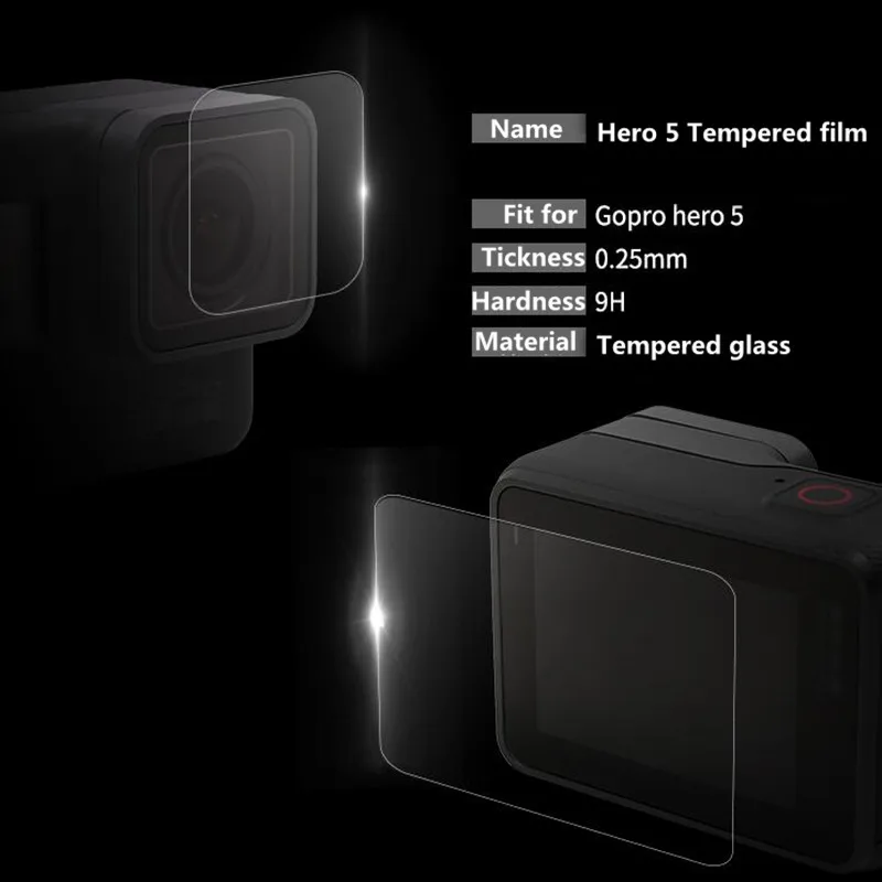 Аксессуары для Gopro закаленная пленка Hero 7 6 5 черное закаленное стекло Защита