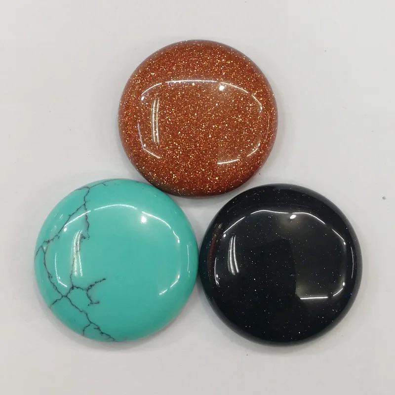 Оптовая продажа модные разноцветные круглые кабошоны из натурального камня 20